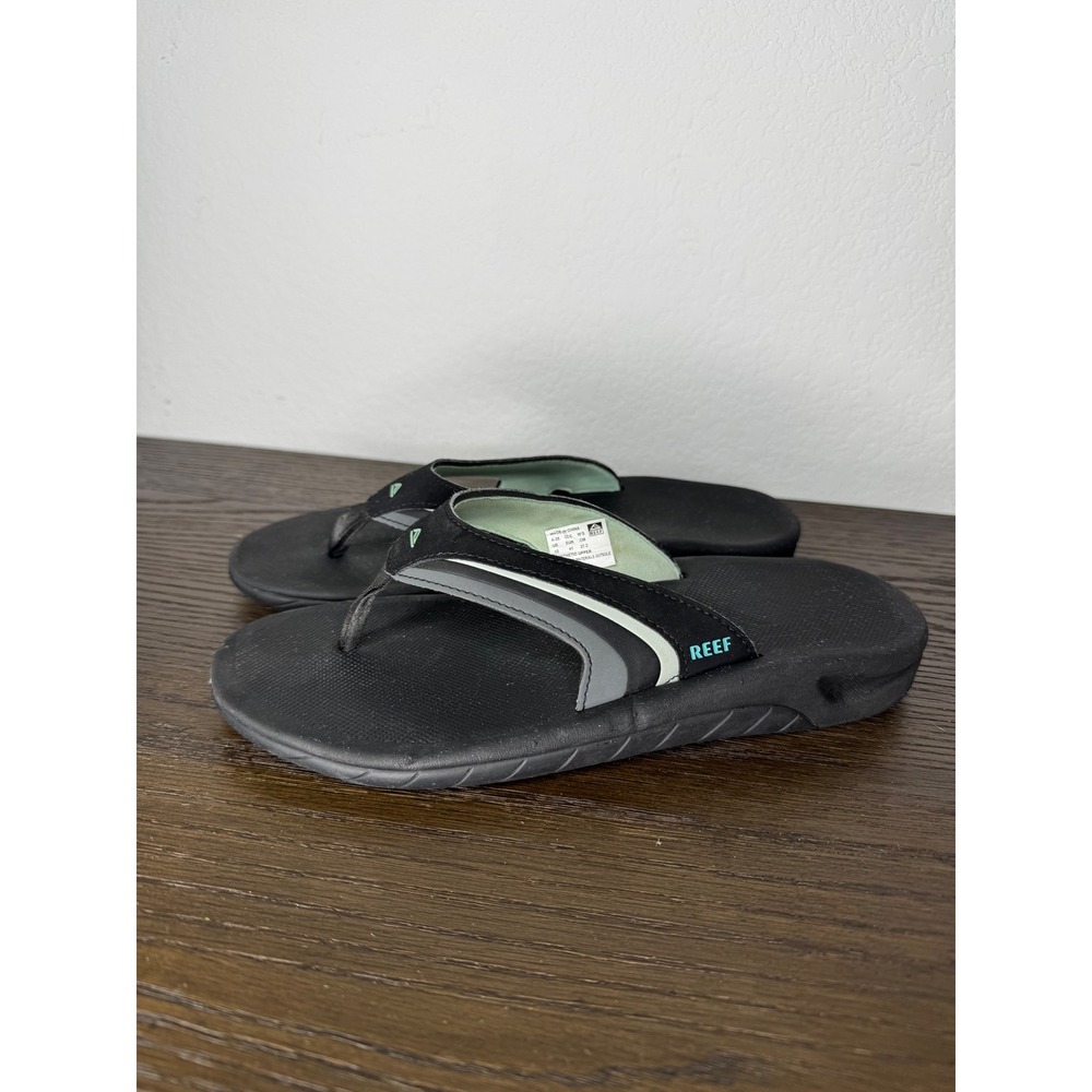 Reef Slap 3 Flip Flop Thong Sandals Black Grey Mint Green Womans Size 10 / 41 EU